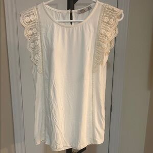 Dex Cream Lace Accent Blouse